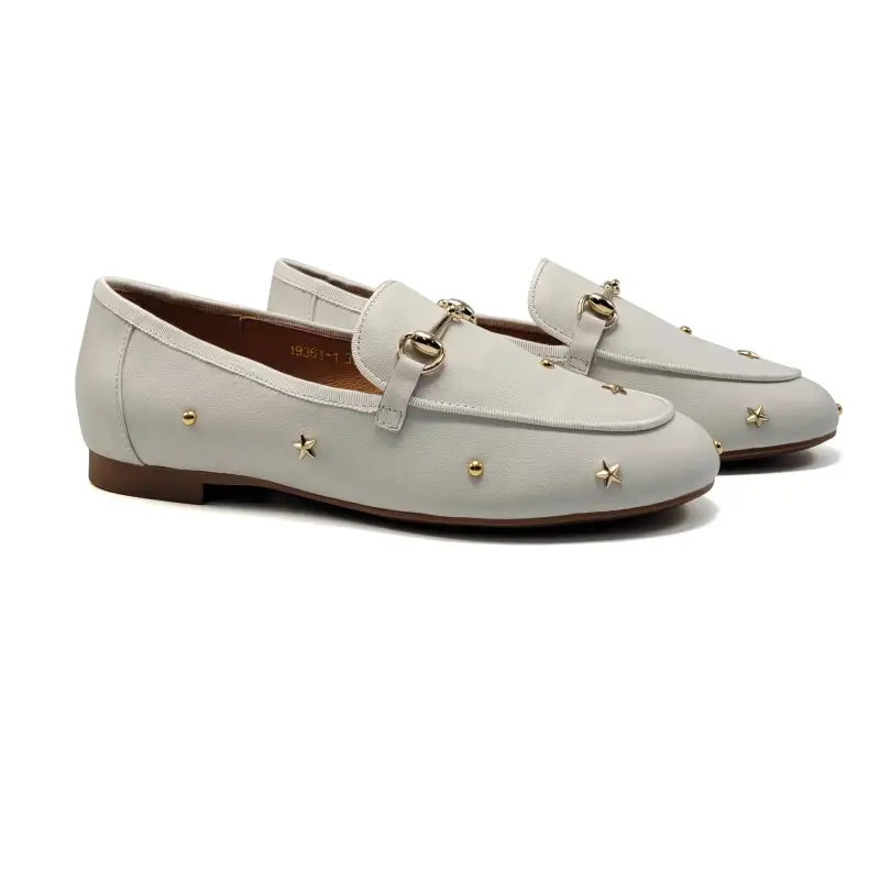 1936 White Stud Chain Loafer