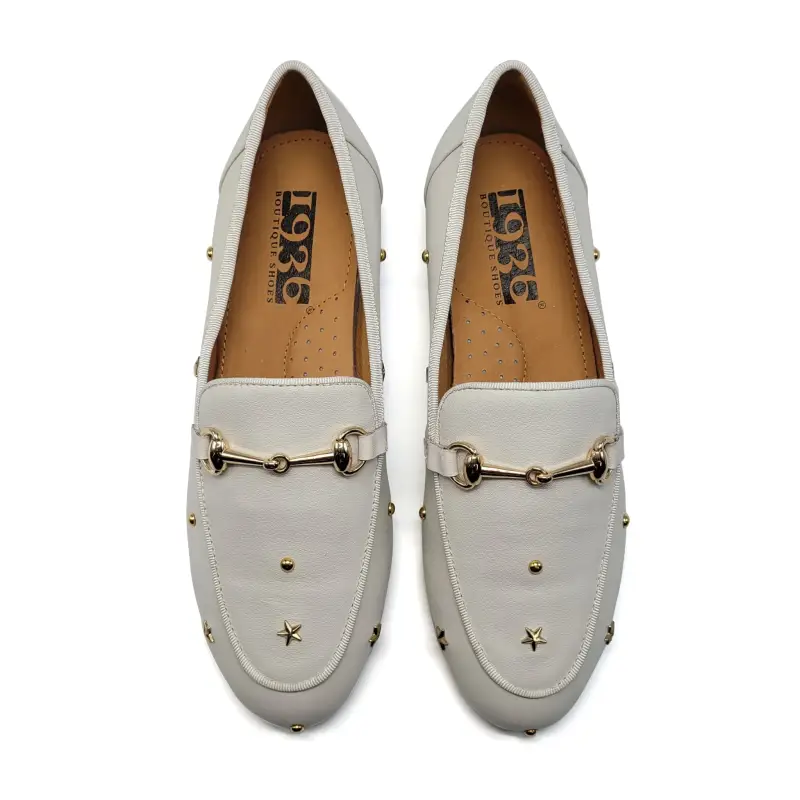 1936 White Stud Chain Loafer - Image 2