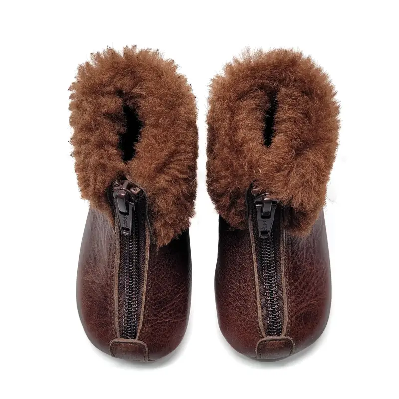 PEPE` Mad Oak Fur Trim Front Zipper bootie - Image 2
