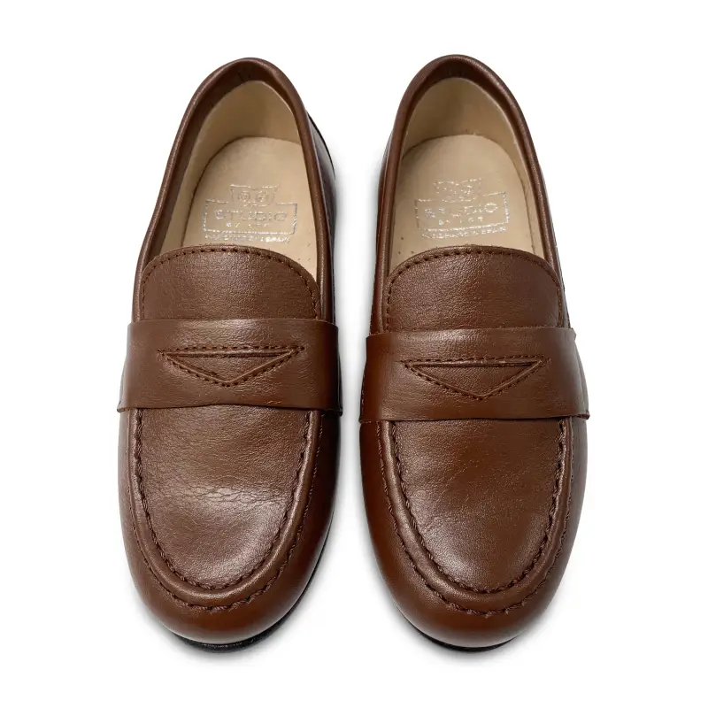Hoo Brown Leather Penny Loafer