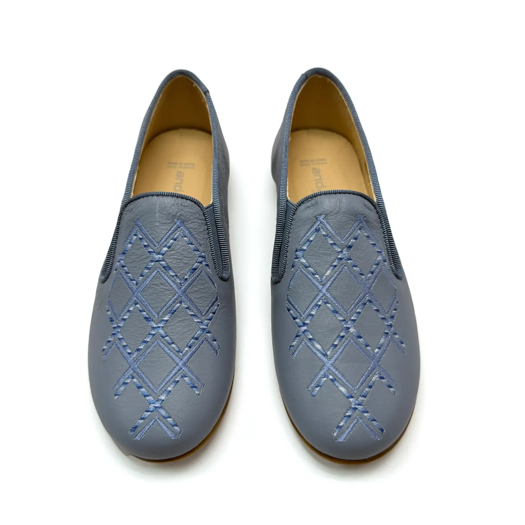 Andanines Airforce Blue Smoking Shoe Slip On - Image 2
