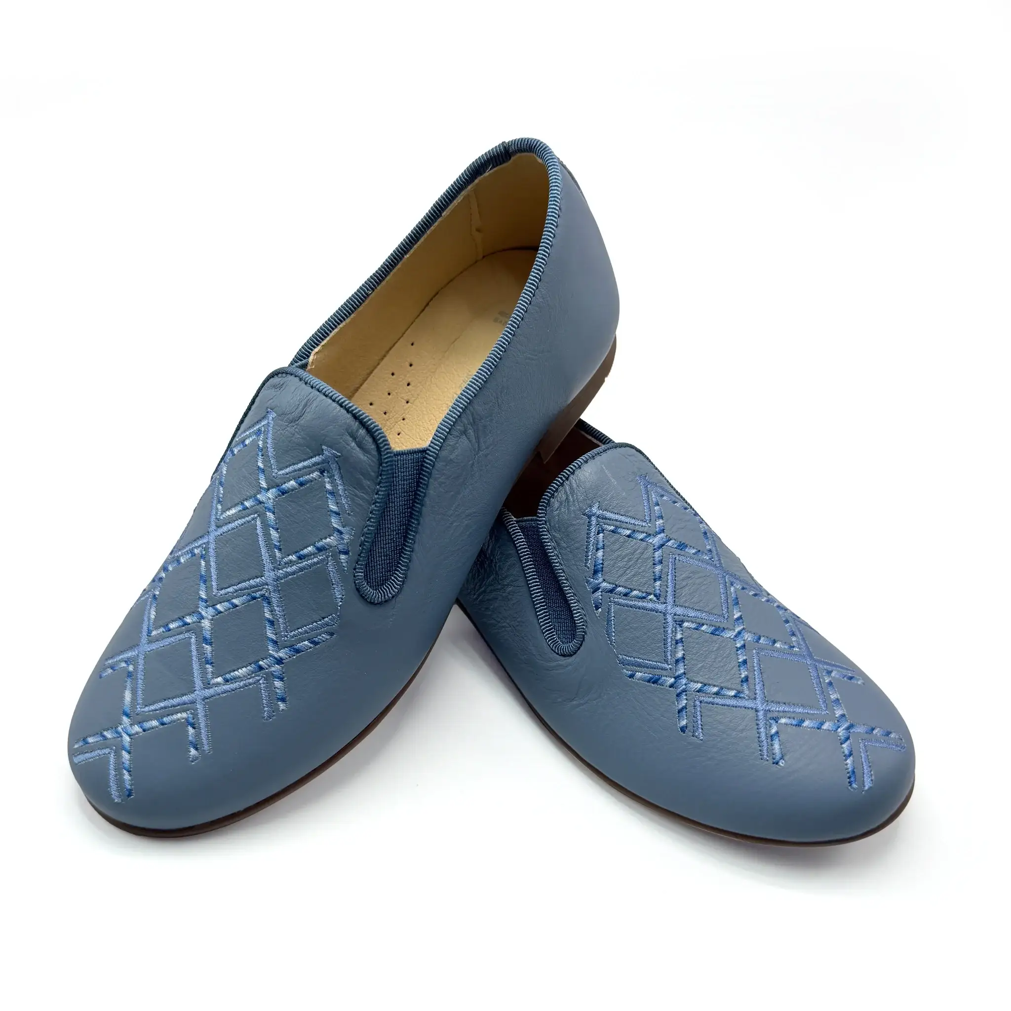 Andanines Airforce Blue Smoking Shoe Slip On - Image 3