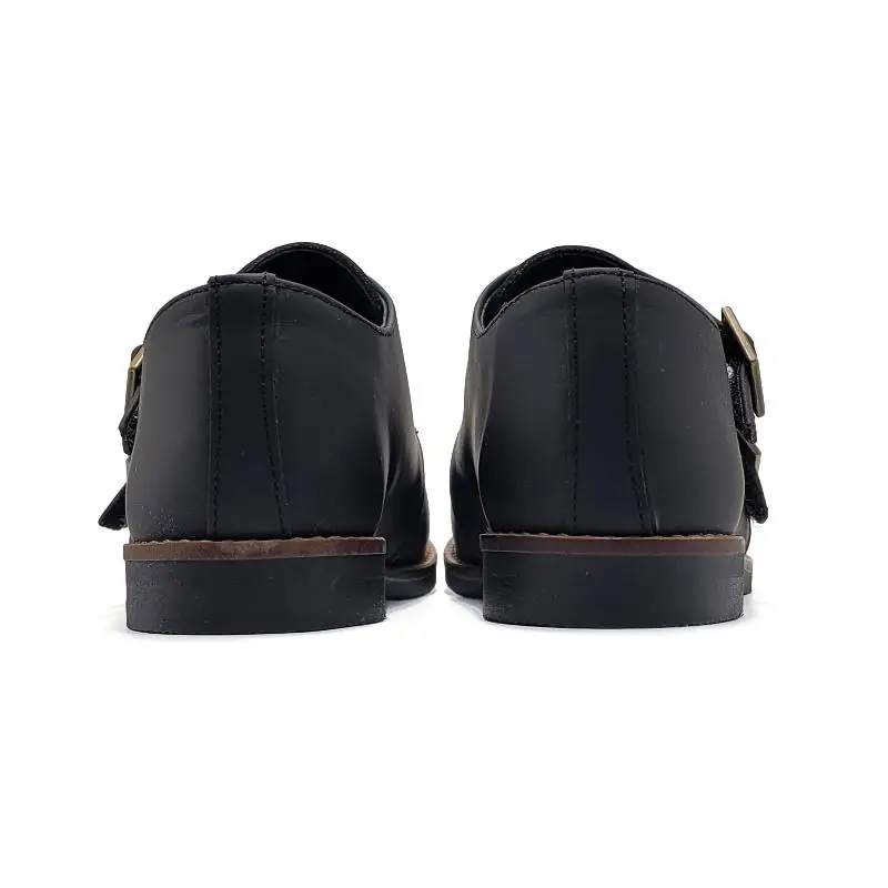 Andanines Black Gum Monk Strap Dress Shoe - Image 5