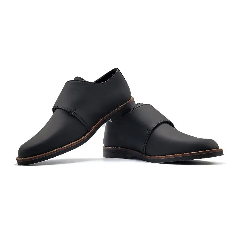 Andanines Black Gum Monk Strap Dress Shoe - Image 6