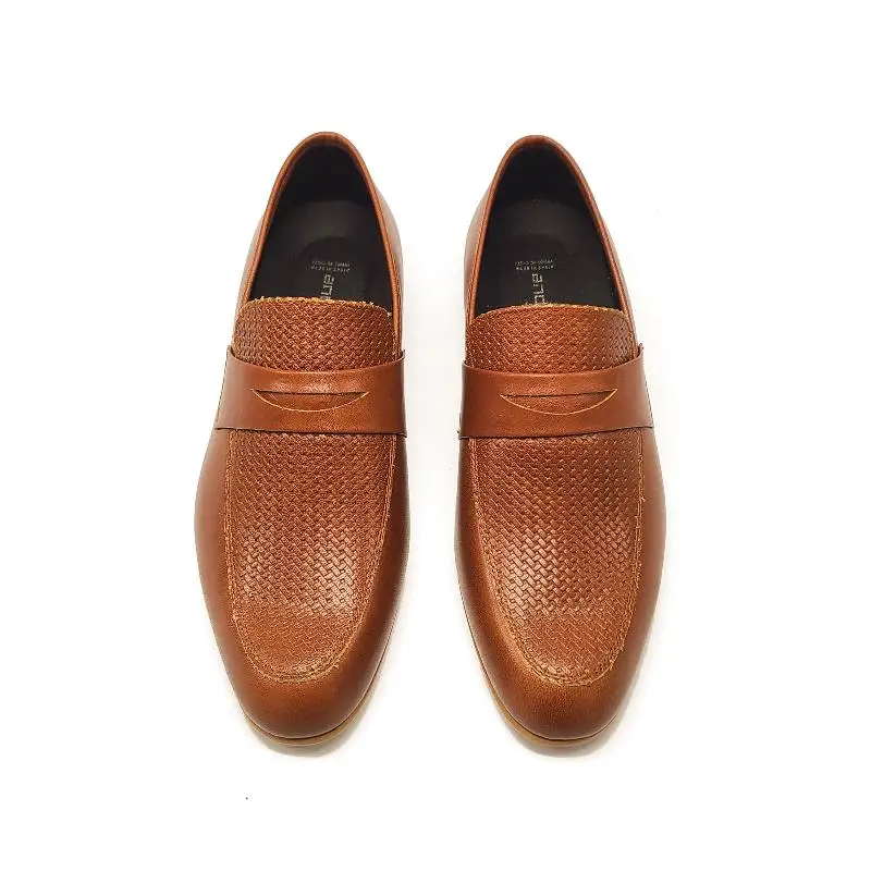 Andanines Brown Basket Penny Loafer Dress Shoe - Image 2