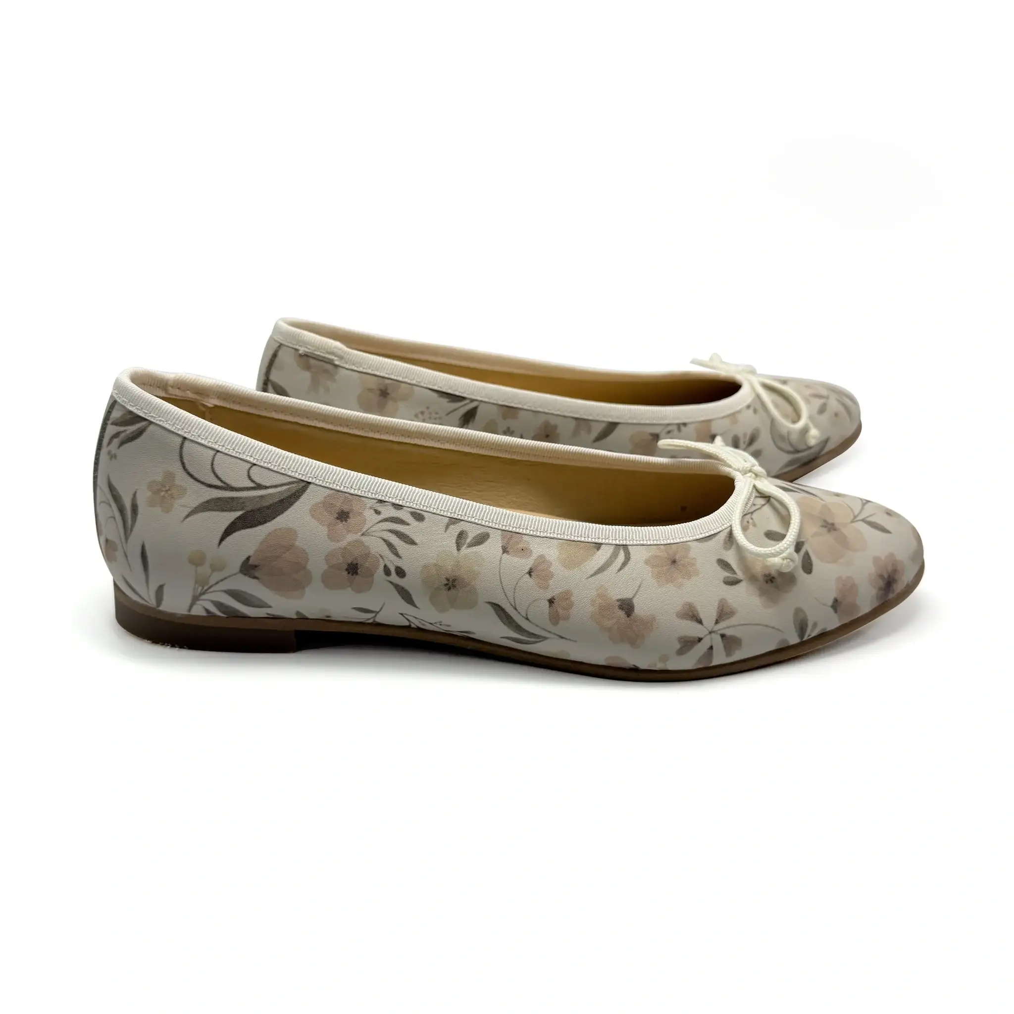 Andanines Floral Beige Ballet Flat