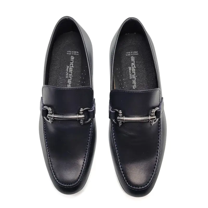 Andanines Navy Chain Slip On Loafer - Image 3