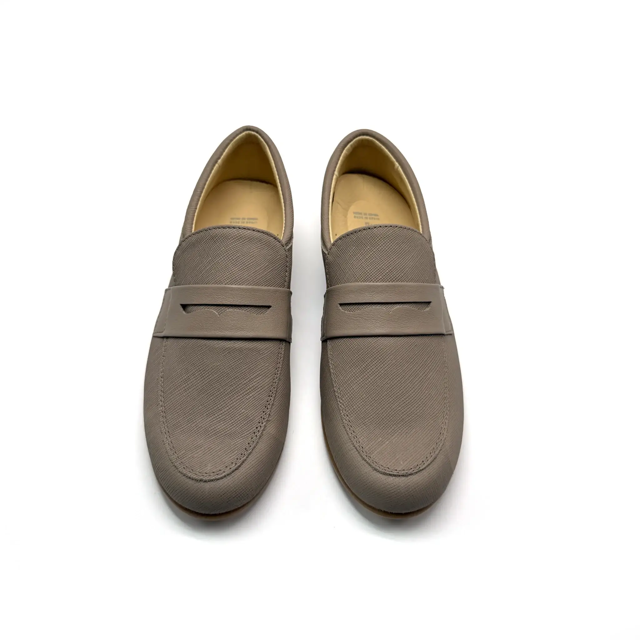 Andanines Safari Taupe Saffiano Penny Loafer - Image 2