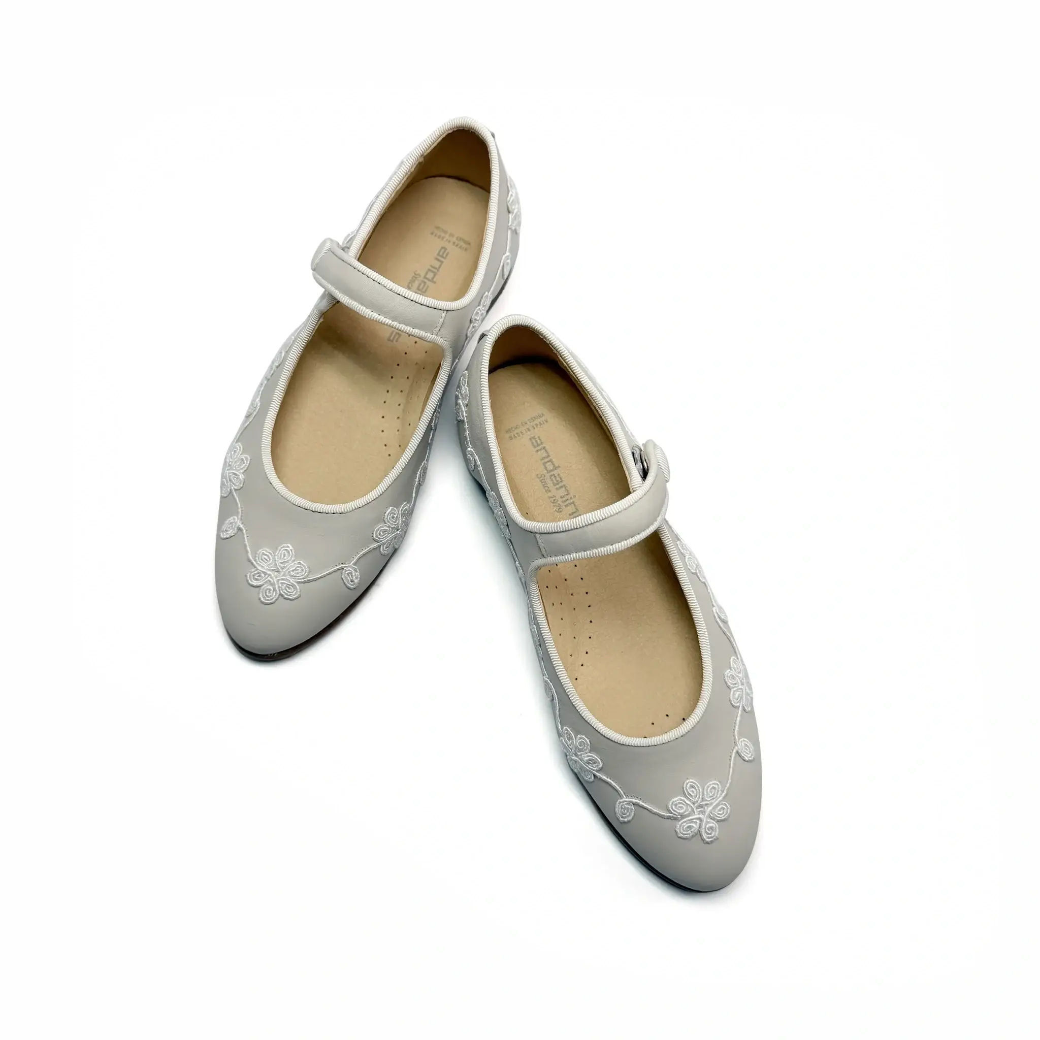 Andanines Taupe Porcini Swirl Almond Toe Mary Jane - Image 3