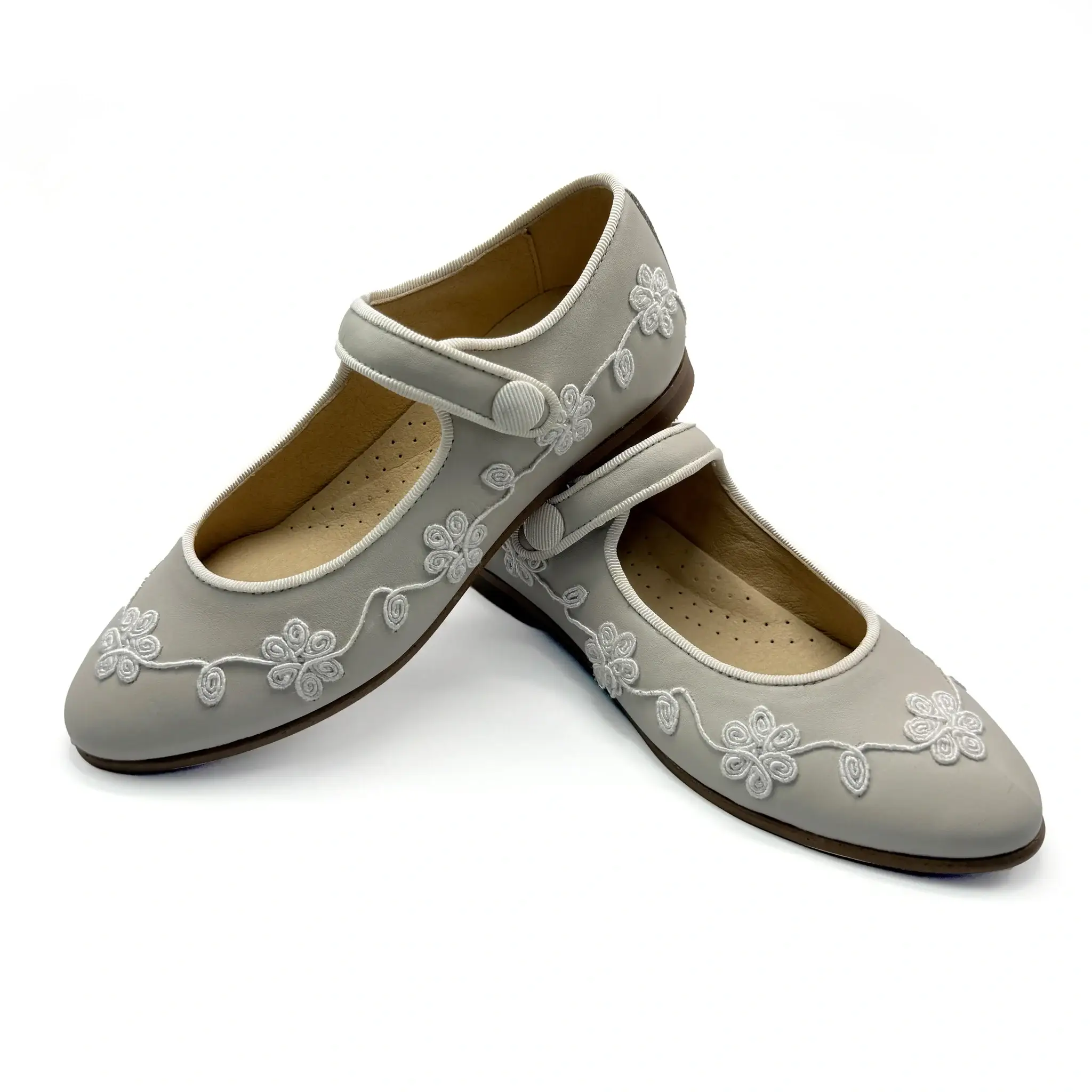 Andanines Taupe Porcini Swirl Almond Toe Mary Jane - Image 4