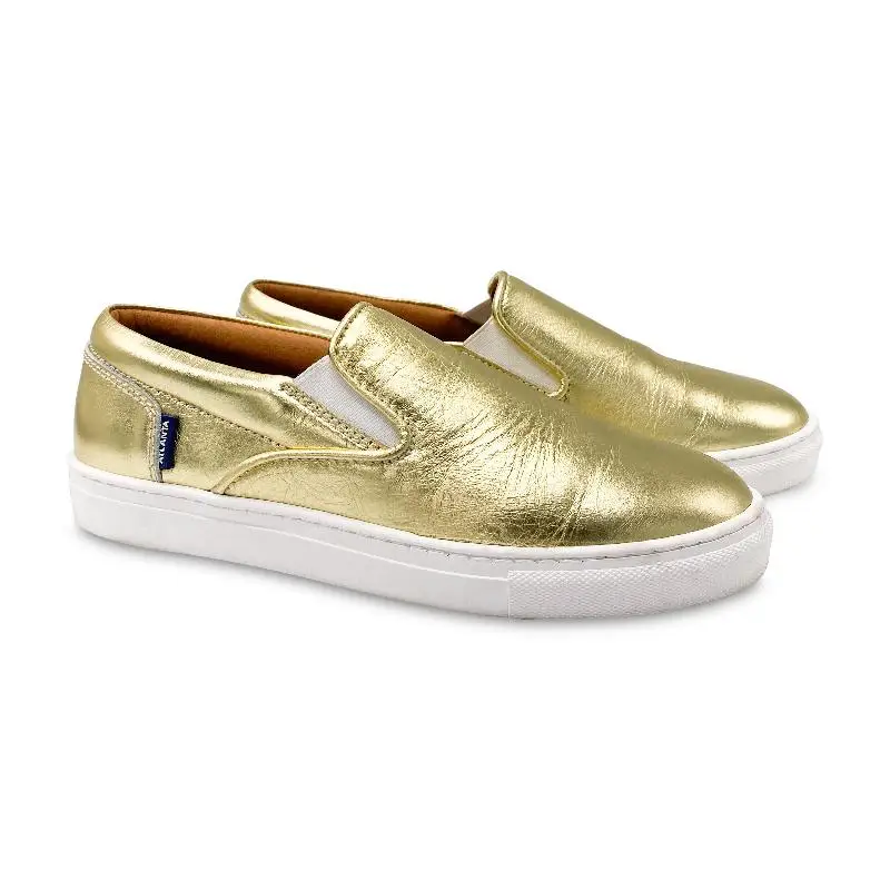 Atlanta Mocassin Gold Slip On Sneaker