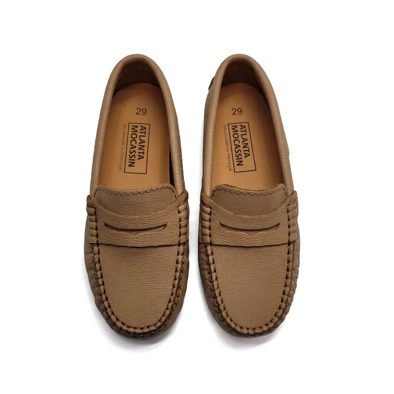 Atlanta Mocassin Beige Safiano Penny Loafer - Image 2