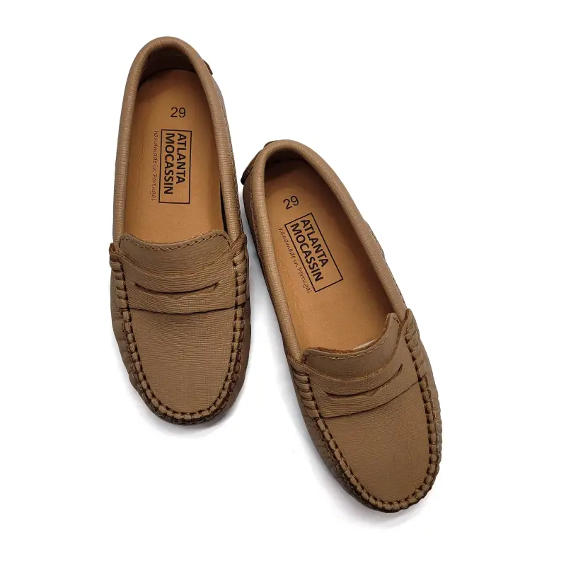 Atlanta Mocassin Beige Safiano Penny Loafer - Image 3