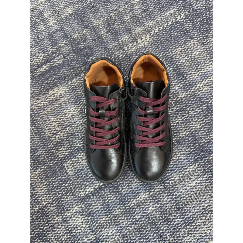 Atlanta Mocassin Black Smooth Love High Top Sneaker - Image 4