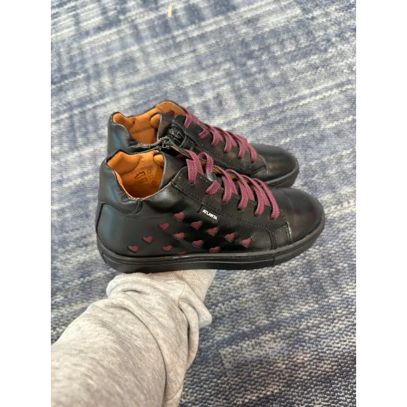 Atlanta Mocassin Black Smooth Love High Top Sneaker - Image 5