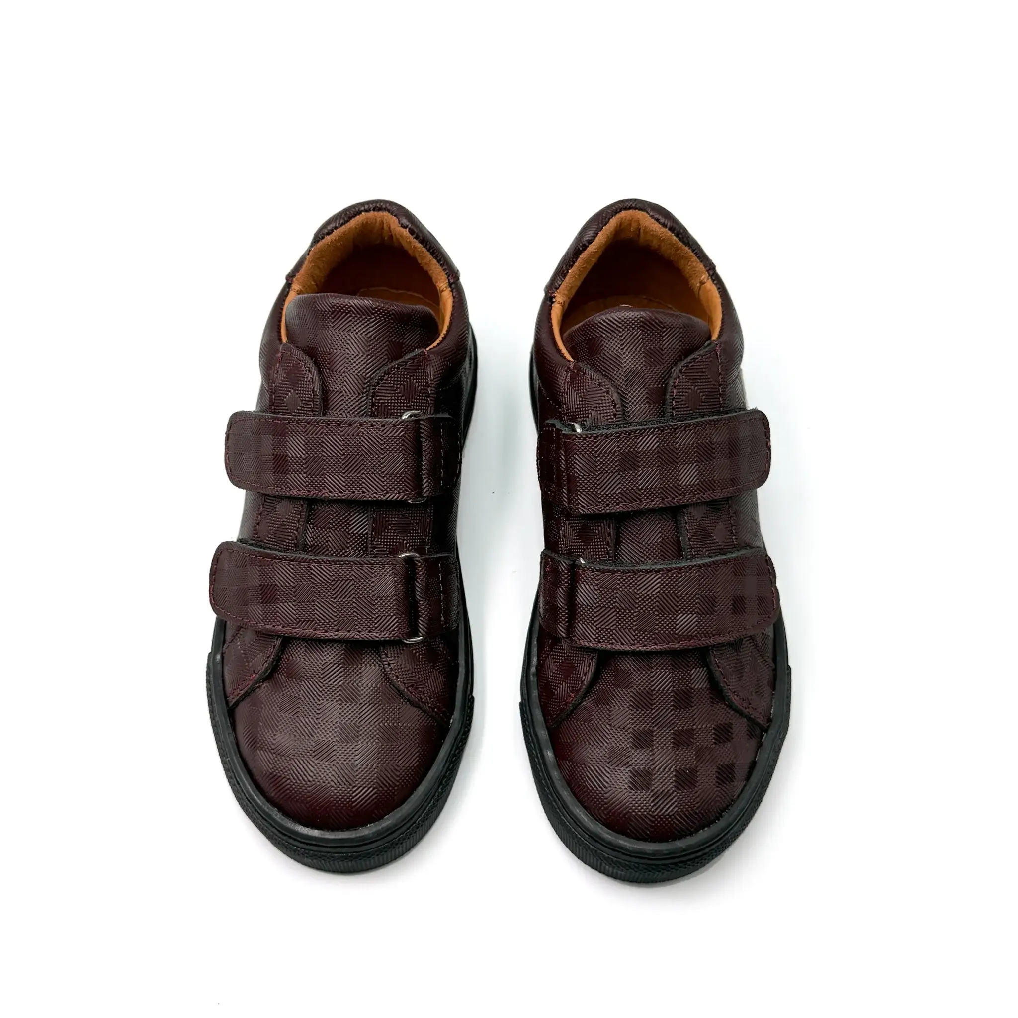 Atlanta Mocassin Burgundy Press Velcro Sneaker - Image 3