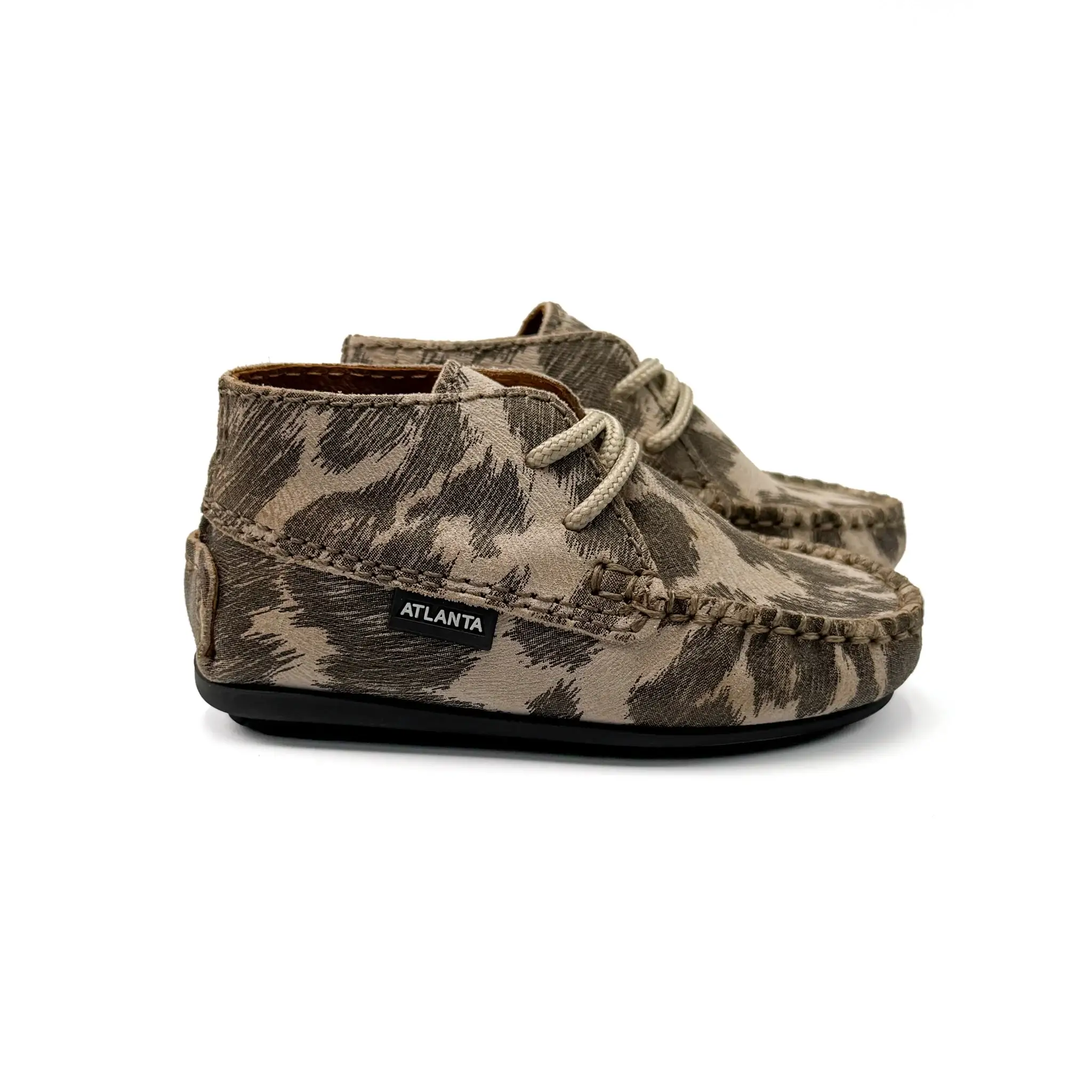 Atlanta Mocassin Cowprint First Walker Bootie