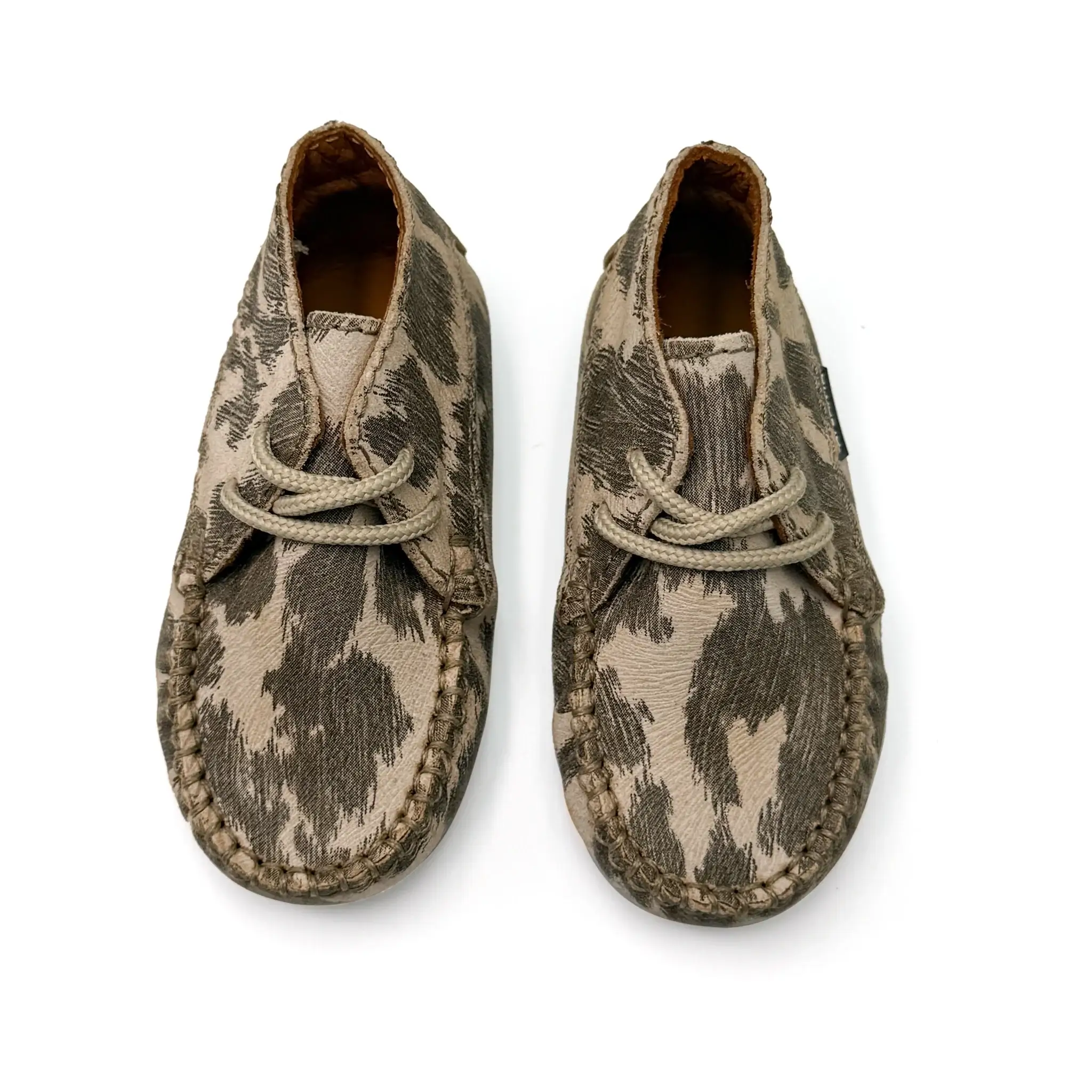 Atlanta Mocassin Cowprint First Walker Bootie - Image 2