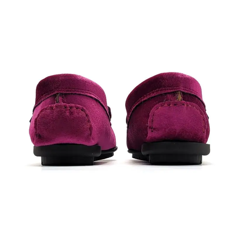 Atlanta Mocassin Fuschia Velvet Penny Loafer - Image 4