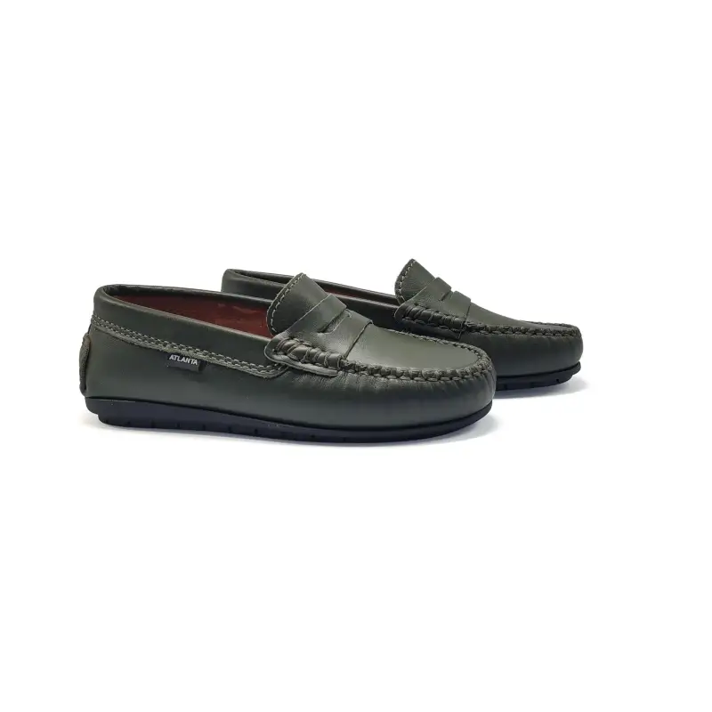 Atlanta Mocassin Military Green Penny Loafer