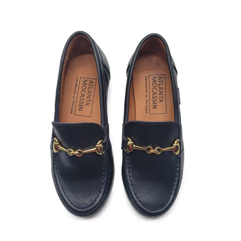Atlanta Mocassin Navy Blue Chain Slip On - Image 2