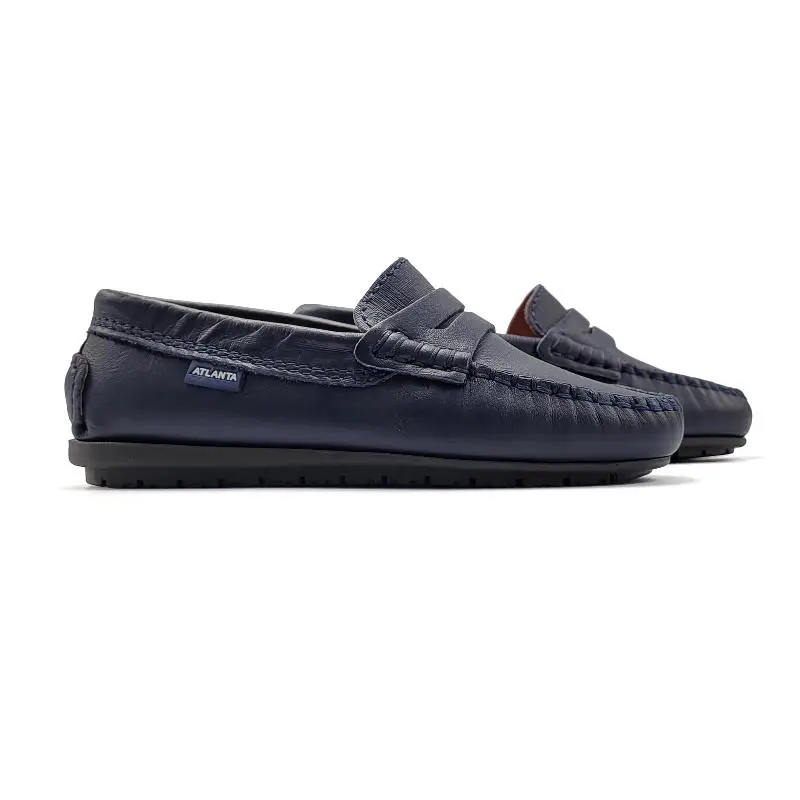 Atlanta Mocassin Navy Penny Loafer - Image 3