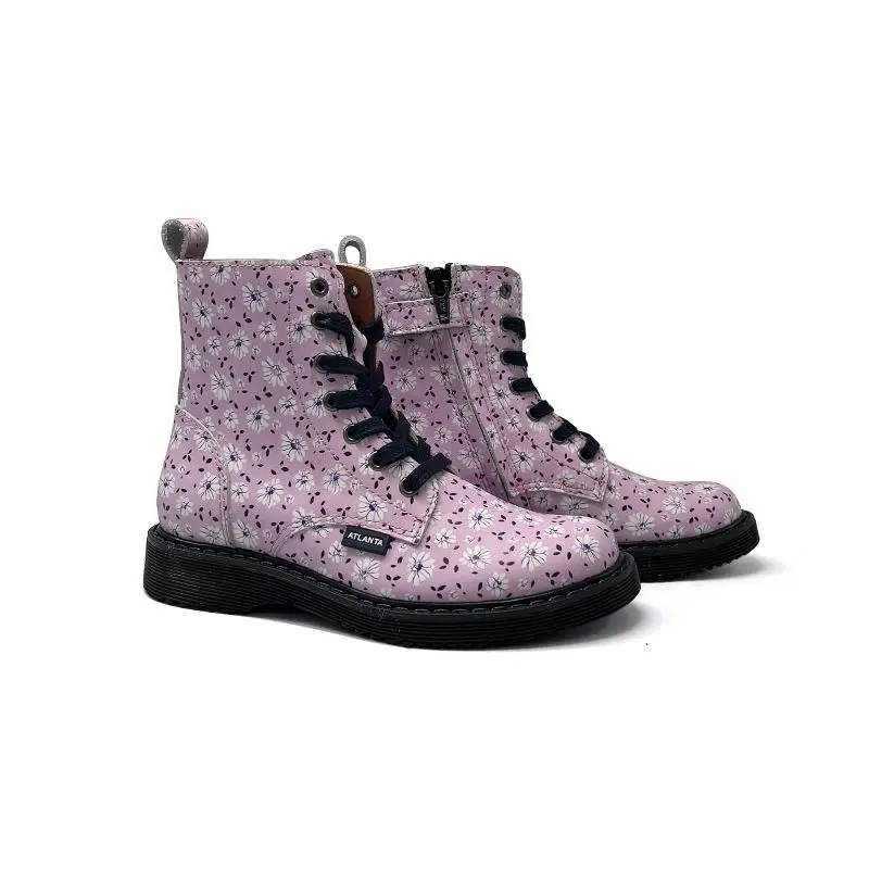 Atlanta Mocassin Pink Flowers Boot