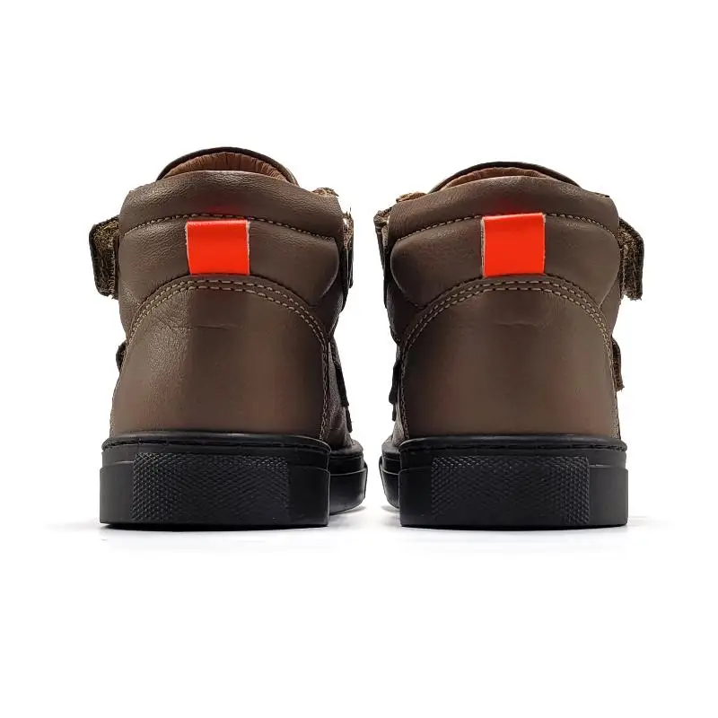 Atlanta Mocassin Taupe Three Strap High Top Sneaker 021 - Image 3