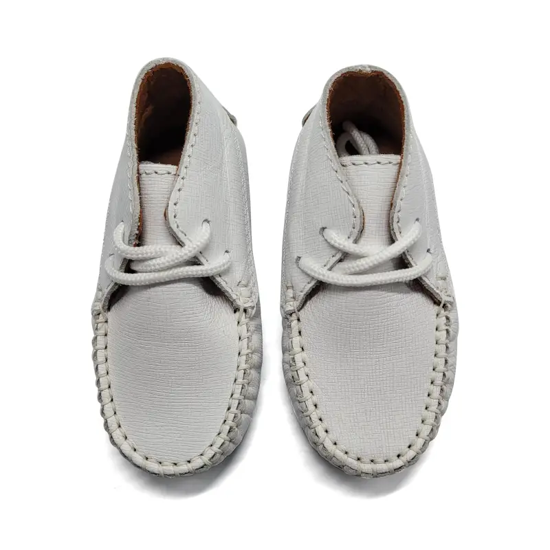 Atlanta Mocassin White Safiano Baby Bootie - Image 2