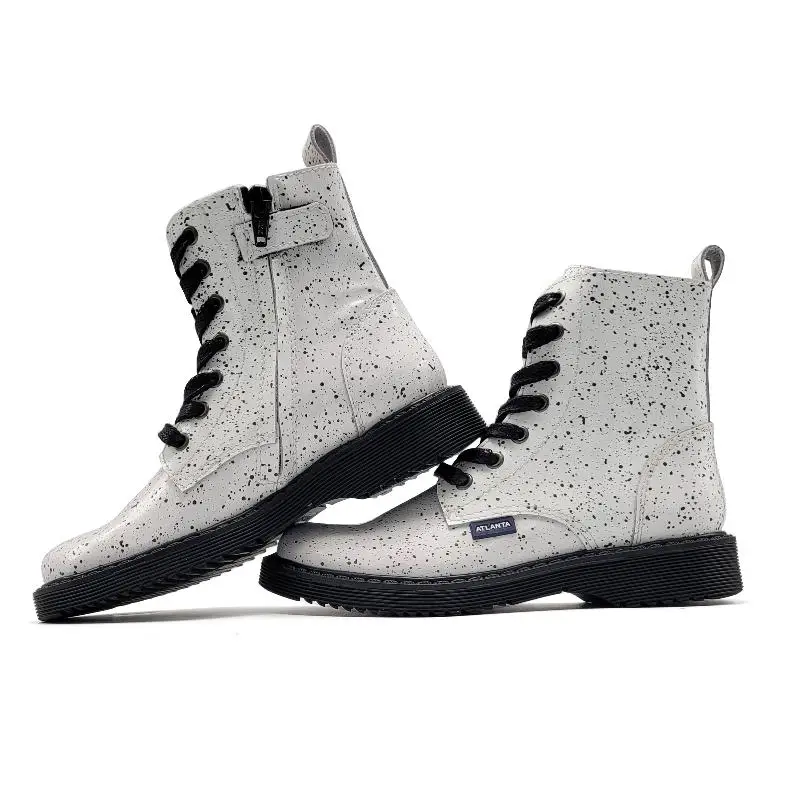 Atlanta Mocassin White Splash Bootie 01D - Image 3