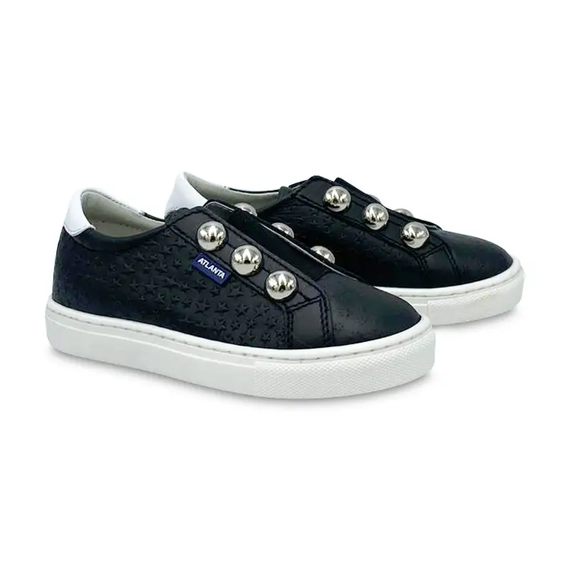 Atlanta Moccasin Black Star Slip on Sneaker