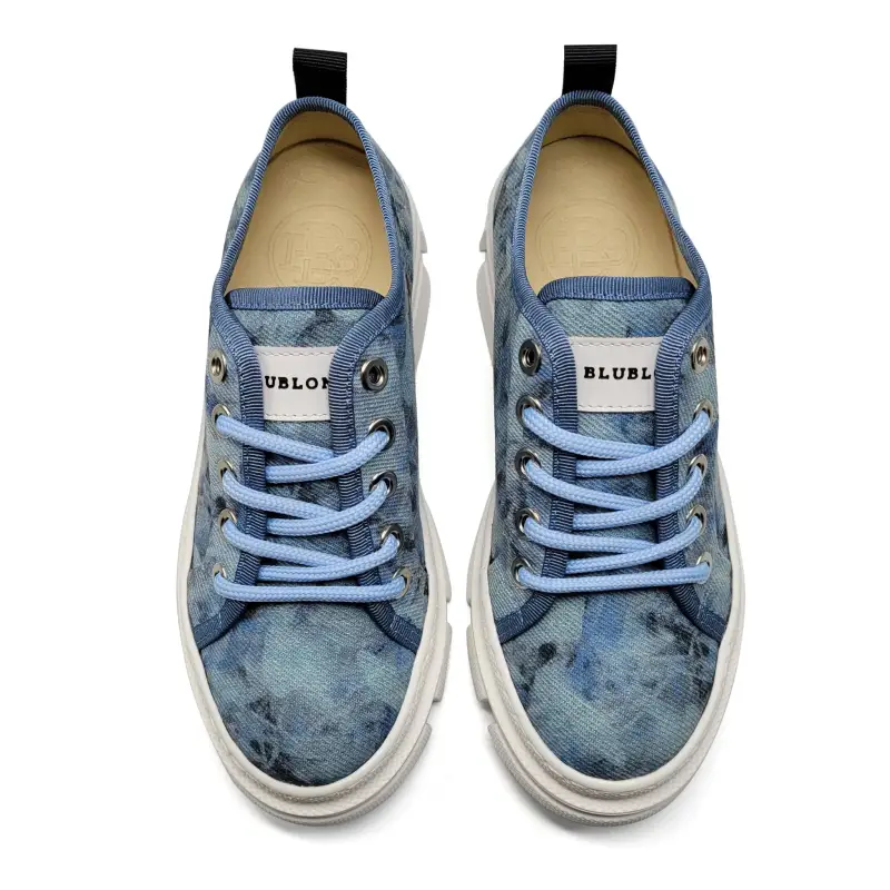 Blublonc Alma Denim Camo Lace Chunky Sneaker - Image 2