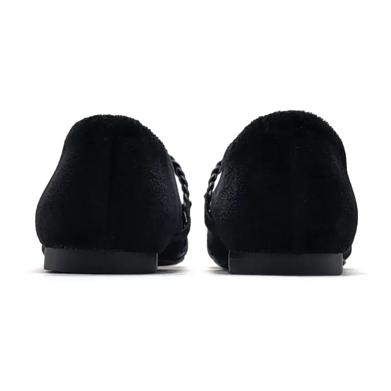Blublonc Caroline Black Velvet Braids Slip on - Image 5