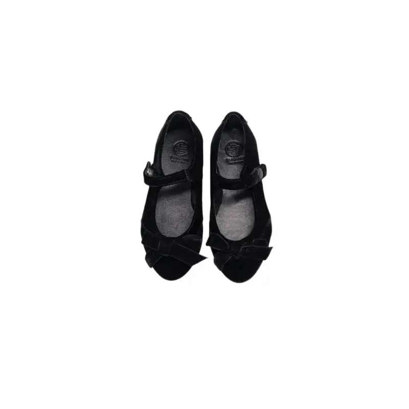 Blublonc Celiax Raven Black Velvet Bow Mary Jane - Image 2
