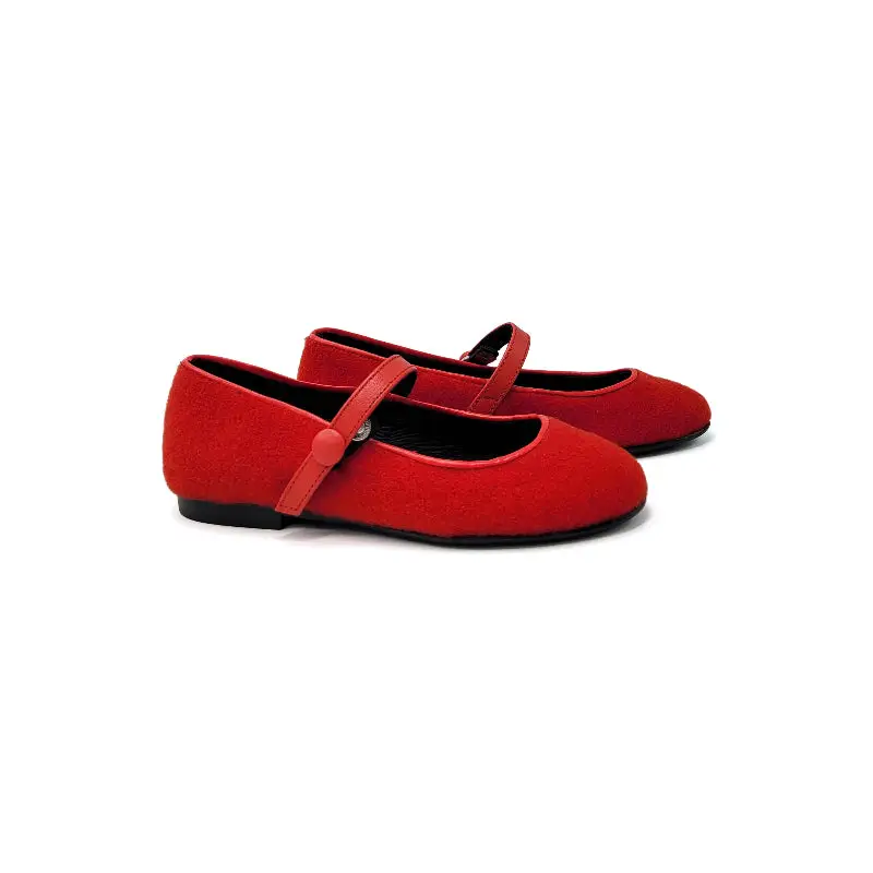 Blublonc Celina Red Wool Mary Jane