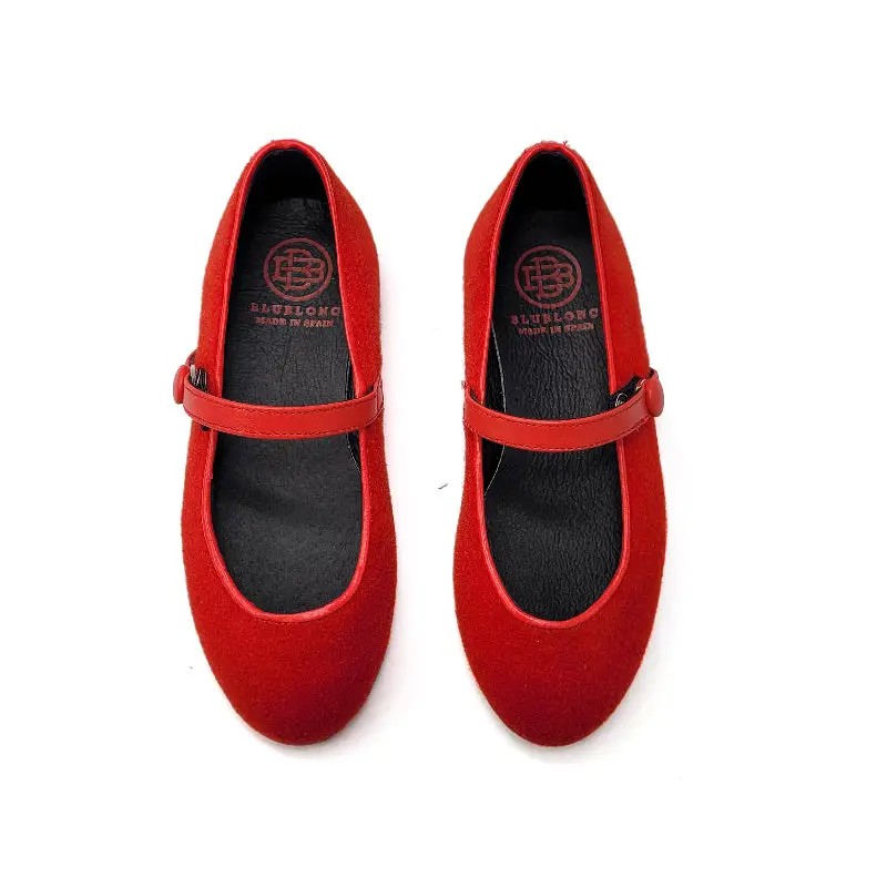 Blublonc Celina Red Wool Mary Jane - Image 2