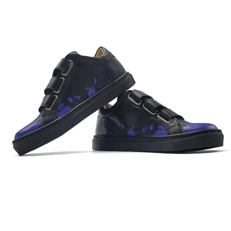 Blublonc Dylan Black Paint Splash Velcro Sneaker - Image 3