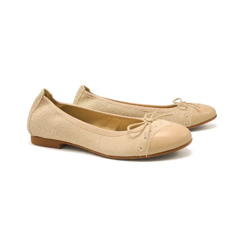 Blublonc Lilly Sand Wingtip Ballet Flat