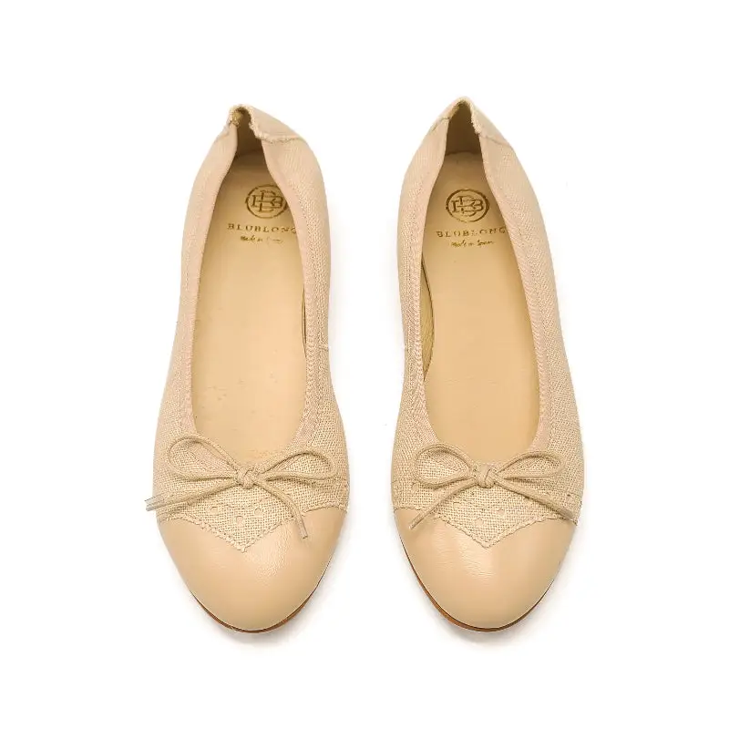 Blublonc Lilly Sand Wingtip Ballet Flat - Image 2