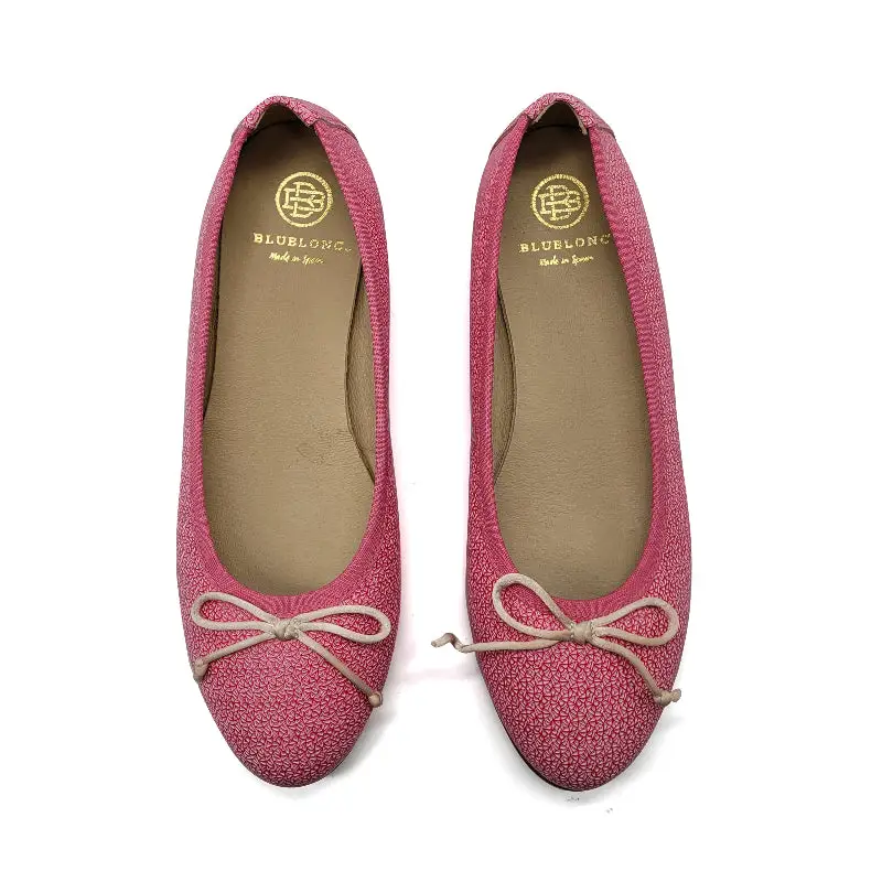 Blublonc Linda Pink Punch Imprint Ballet Flat - Image 2