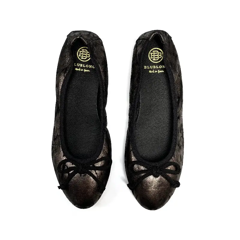 Blublonc Luisa Black Shimmer Ballet Flat - Image 2