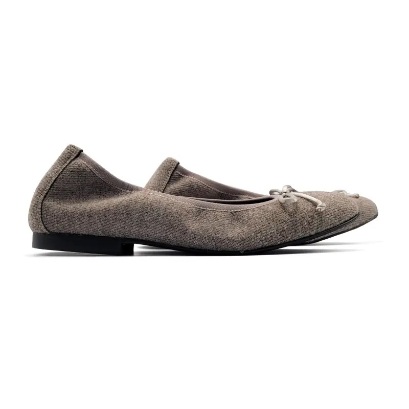 Blublonc Luisa Flannel Taupe Ballet Flat - Image 2
