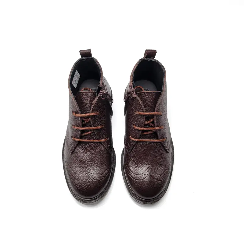 Blublonc Mathew Amber Brown Wingtip Lace Bootie - Image 2