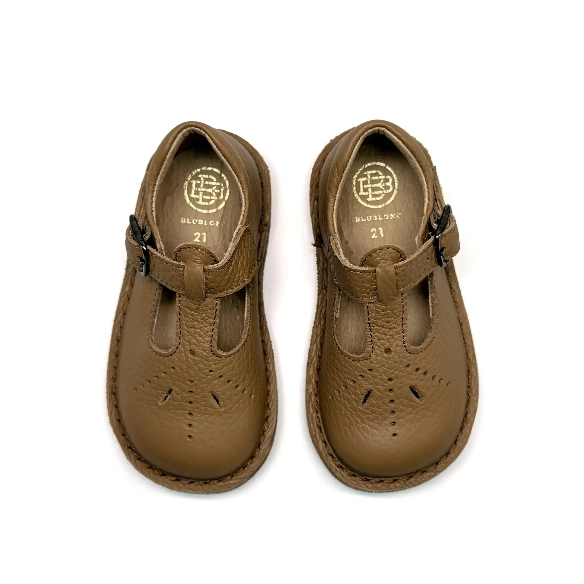 Blublonc Sil Dessert Brown T-Strap First Walker - Image 3