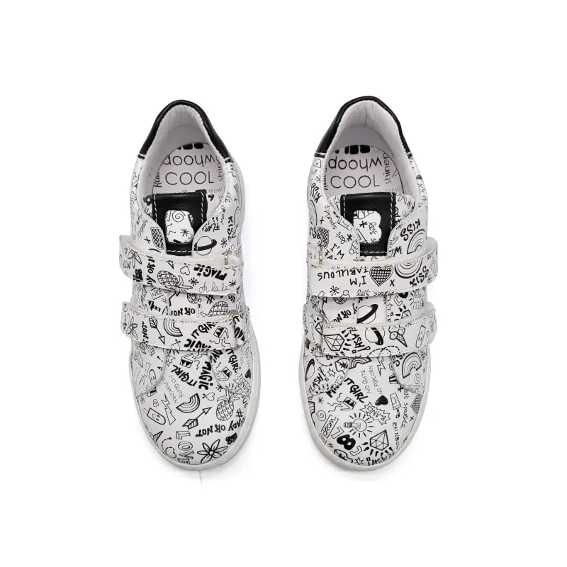 Bo-Bell Iguana Black Doodle Velcro Sneaker *Size 25 - Image 2