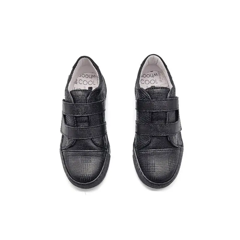 BO-BELL Spider Black Textured Velcro Sneaker - Image 2