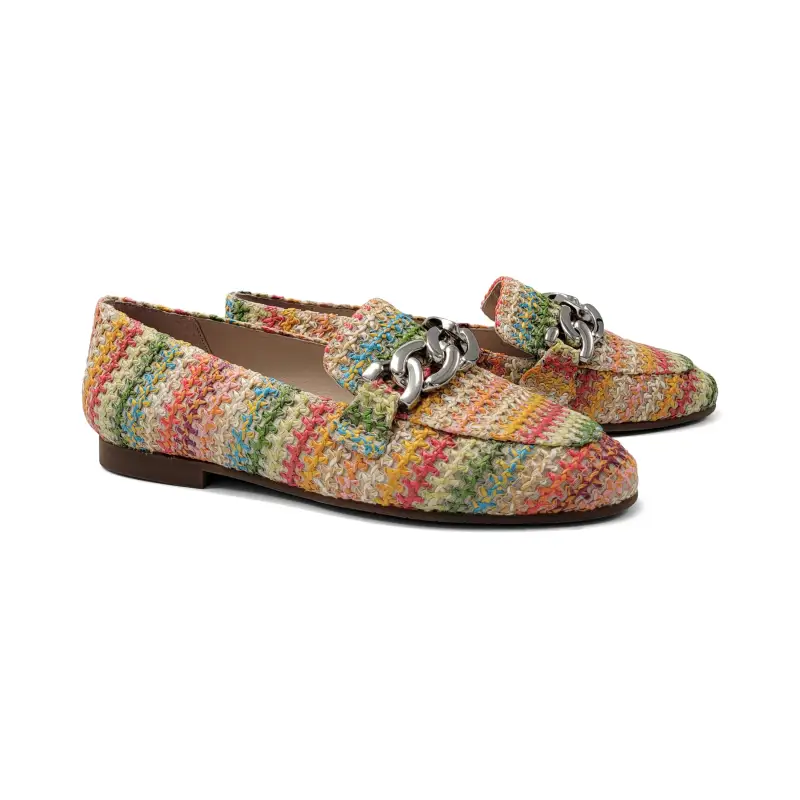 Brunella Colorful Crochet Chain Slip On