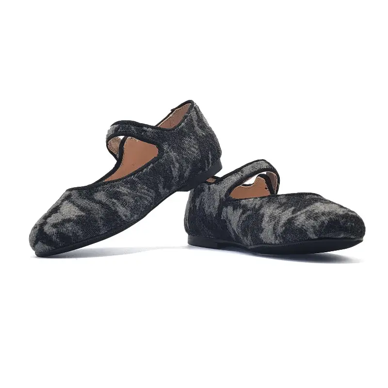 Brunellis Black Grey Wool Mary Jane S-21 - Image 4