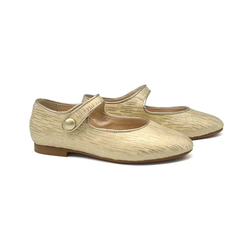 Brunellis Gold Streak Pointed Mary Jane