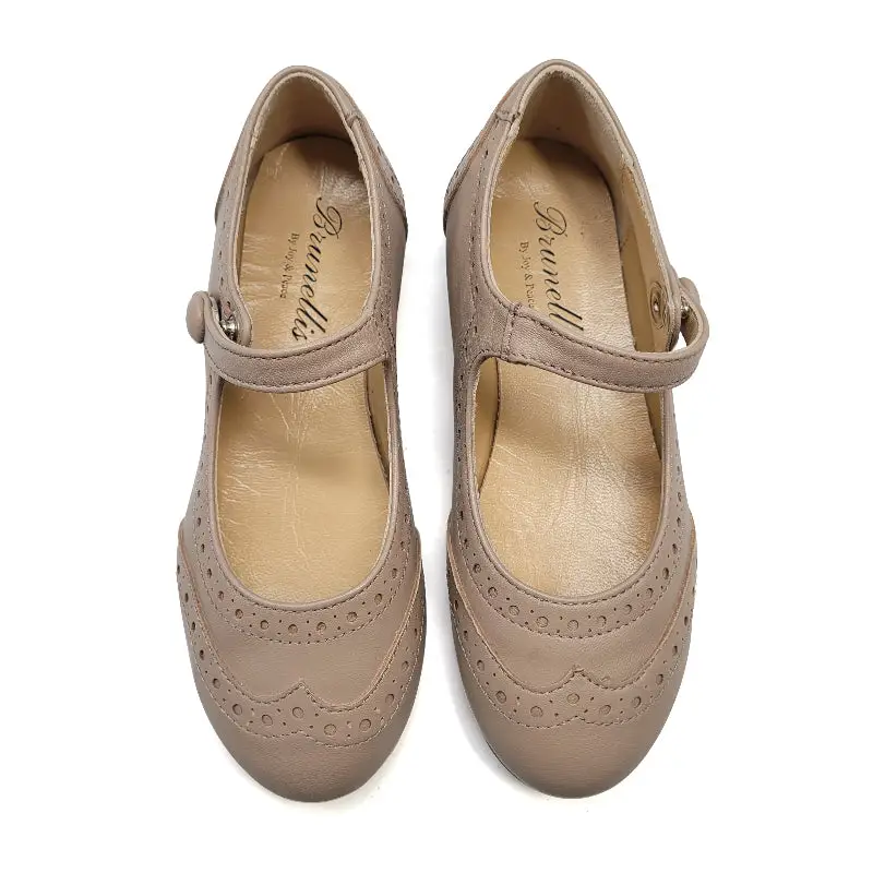 Brunellis Latte Wingtip Mary Jane S24 - Image 2